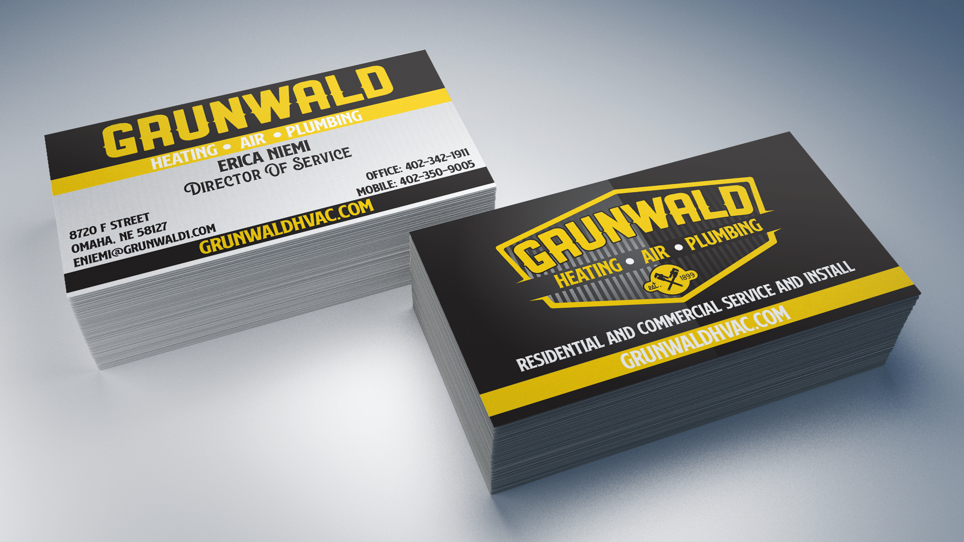 Grunwald business card design